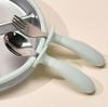 304 Stainless Steel Baby Feeding Set: Long-Handled Silicone Fork & Spoon