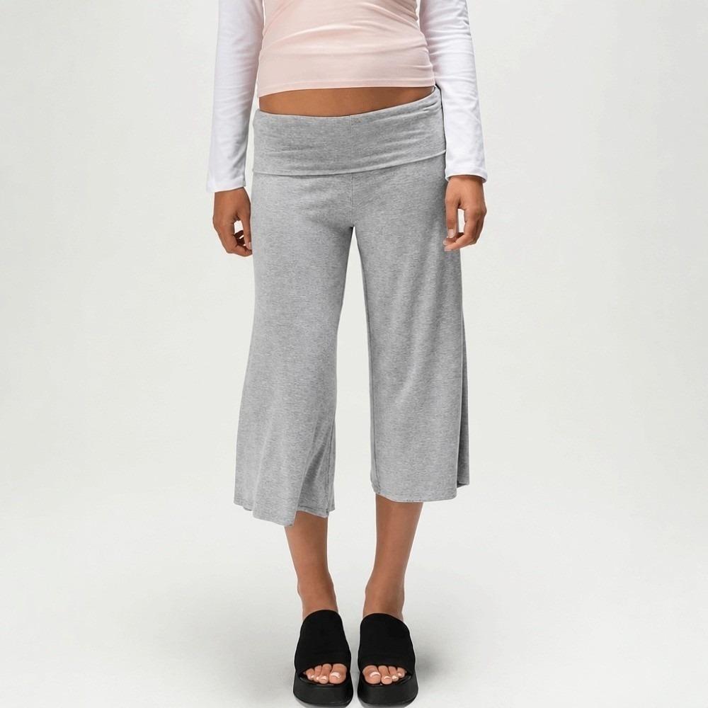 Polka Dot Wide Leg Pants Thin Foldover Waist Pants Fashion Low Waist Capri Pants Girls