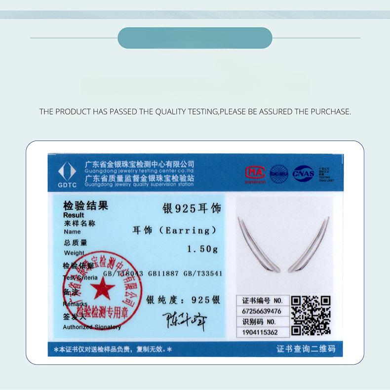 Personalized Long Ear Stud Earrings, Simple And High-End Royal Sister Style S925 Sterling Silver Stud Earrings.