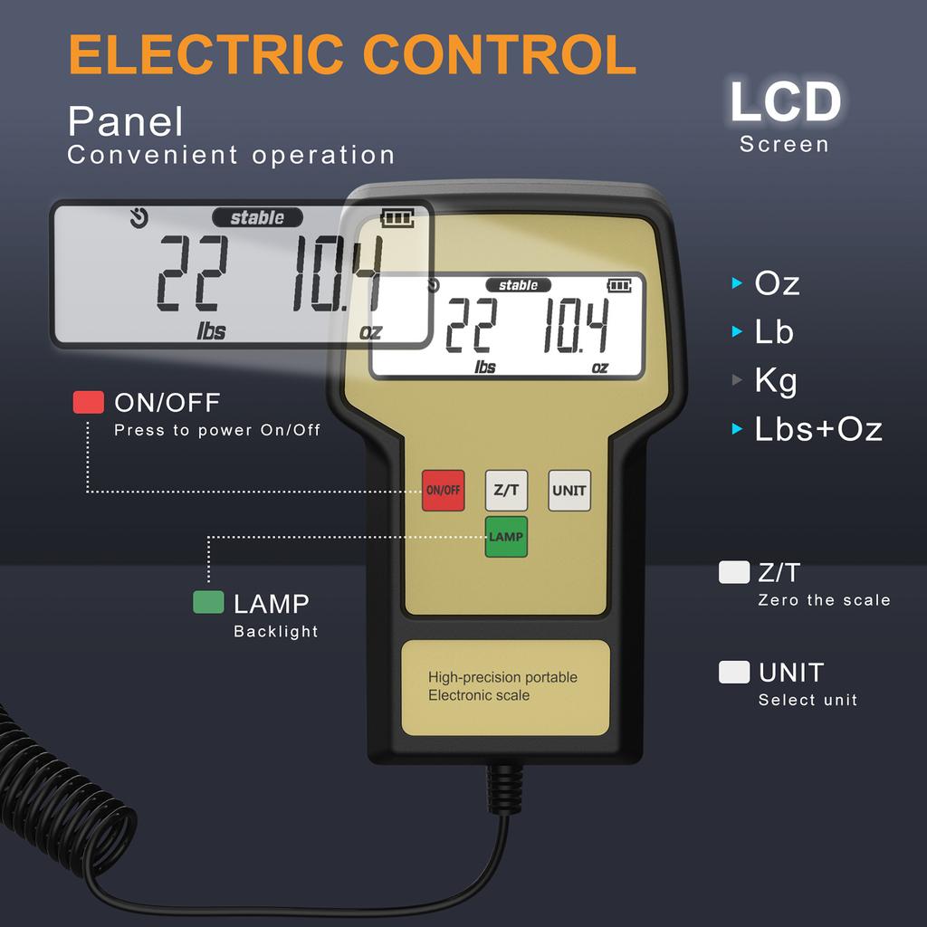 Refrigerant Scale, 110 LBS High Precision Electronic Charging Recover Scale with LCD Display Three Measurement Unit