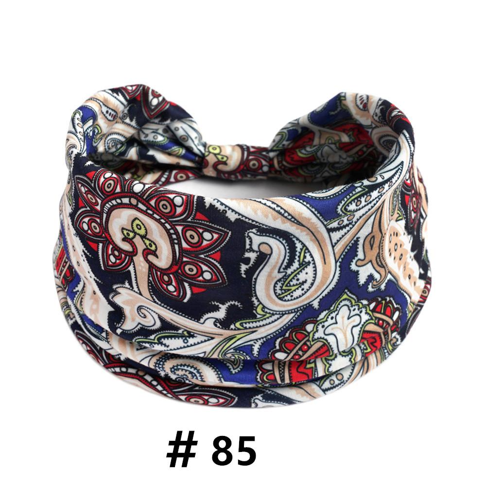 Cashew Print Headbands for Women Wide Boho Turban Headwrap Cotton Knot Elastic Hairbands Bandeau Sport Workout Hair Accessories