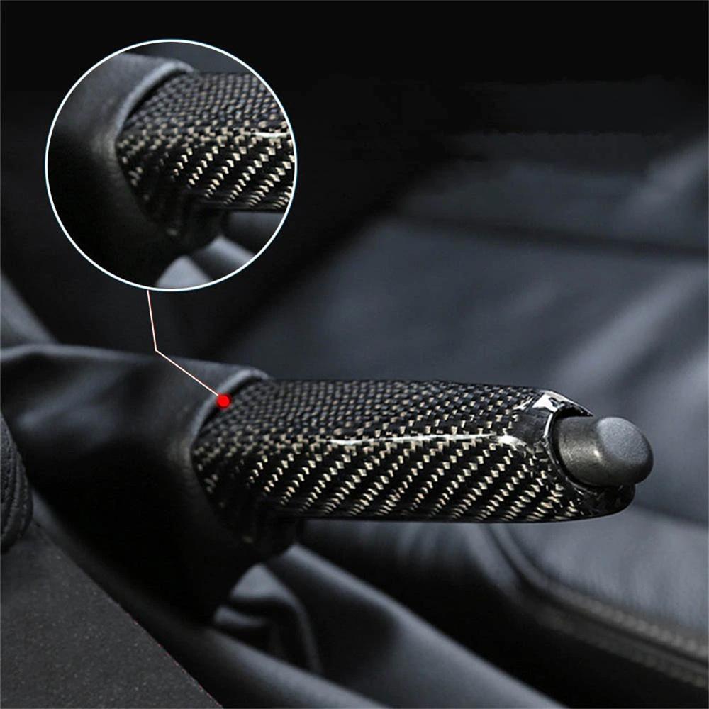For BMW Models With Handbrake Brake Handle Cover Trim Real Carbon Fiber Black 1x