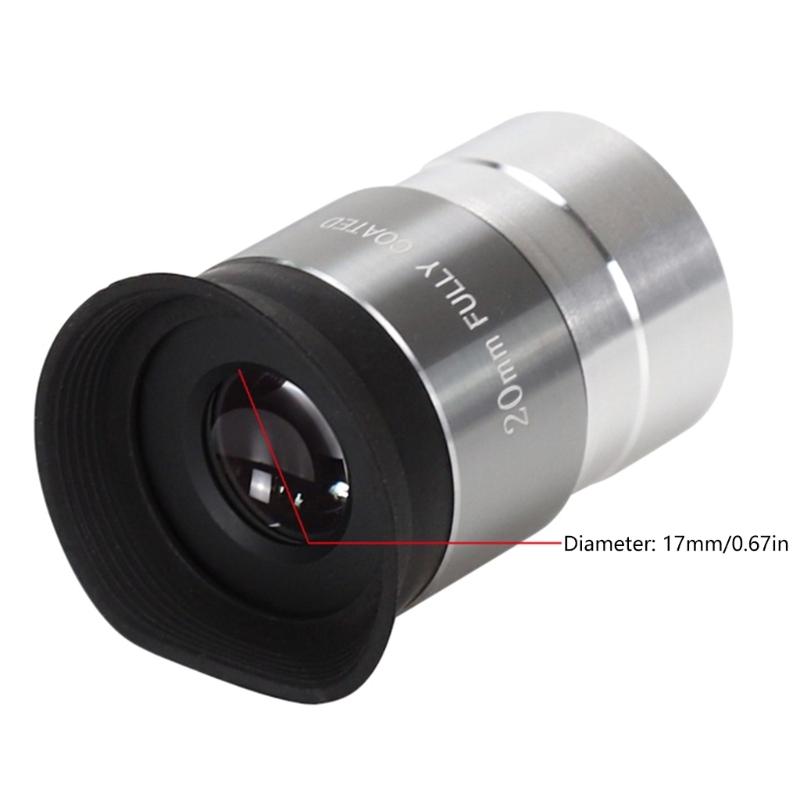 Wide Angle 25mm 1.25inch Full Metal Eyepiece for Telescopes Amateur Professional Use with Comfortable Viewing Experience
