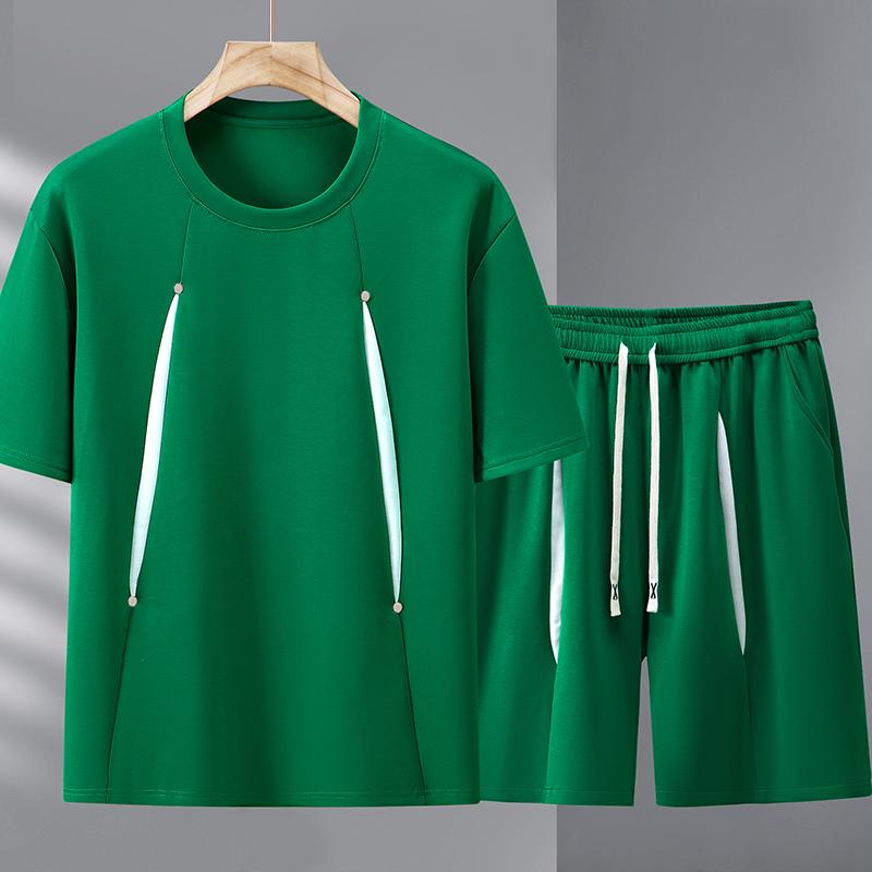 Plus Size 4XL-11XL Oversized Shorts Sets Summer T-shirt Vintage Clothes Men's 2 Pieces Set