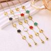 Fashion New Titanium Steel Five-leaf Flower Two-color Splicing Bracelet Women's Jewelry Gift Banquet