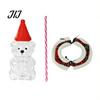 Decorative Glassware for Home Decor 20oz Bear Straw Cup, Cute Bears Glass Cup with Straw, Reusable Novelty Gift Christmas And Halloween Tumbler
