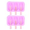 2Pcs 3 Grid Silicone Ice Cream Mold with Lid Rabbit Shaped Mold for Summer Home Kitchen