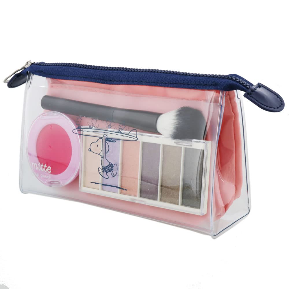 Sunstar Stationery Snoopy Clear Mitte S1424530 Pouch, Gusset, Pink,