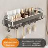 Modernes minimalistisches Badezimmer-Aufbewahrungsregal mit Haken und zwei Ebenen für den Heimgebrauch