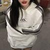 Vintage Oversized Hoodies Women Hip Hop Style Cyber Y2k Hooded Sweatshirts Kpop Grey Harajuku Pullover Baddie Streetwear