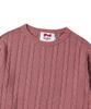 BEYOND CLOSET [Collection Line] Vintage Damaged Point Cable Knit Dull Pink