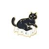 Fashionable Ghost Black Cat Lapel Pin For Men And Women Ideal For Halloween Decorations