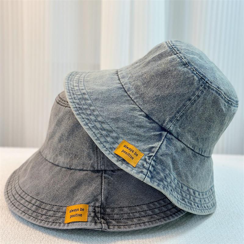 Trendy dámský kovbojský klobouk s praným povrchem | Sluneční clona a opalovací krém, korejská edice | Všestranný sluneční klobouk zakrývající obličej, malý rybářský klobouk