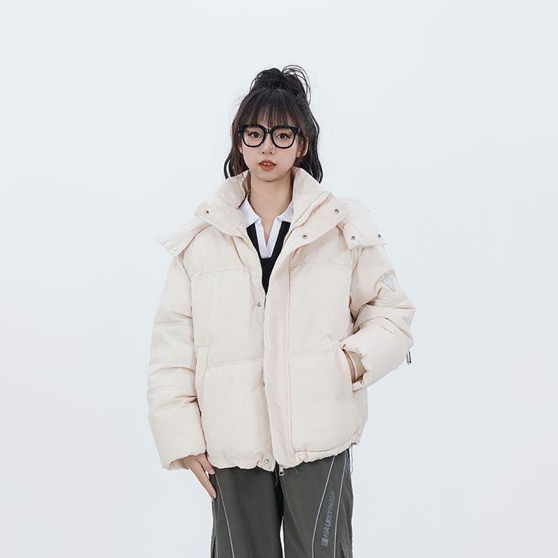 Down Cotton Jacket Women Hooded Parkas Winter Padded Coat Thick Warm Love Embroidery Loose Puffer Female Snow Outwear