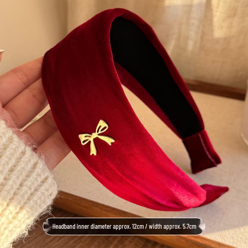 Vintage Flocked Bow Headband: Luxurious, Versatile Hair Accessory for Autumn and Winter