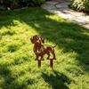 Süße Hund Blumenbeet Dekoration Metall Dackel Gartenstecker, Rostige Tier Silhouette Dekorativer Hof Wetterfester Pfahl Kunst für Draußen Rasen, Weg,
