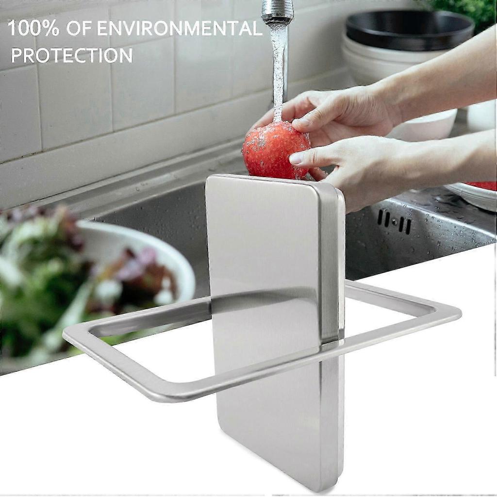 Stainless Steel Built-in Trash Bin Cover Flush Mount Kitchen Countertop Swing Lid Less