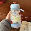Water Bottle Simple Ins Niche Students with Pendant Plastic Cup Girls High Value Cartoon Children Portable Water Cup