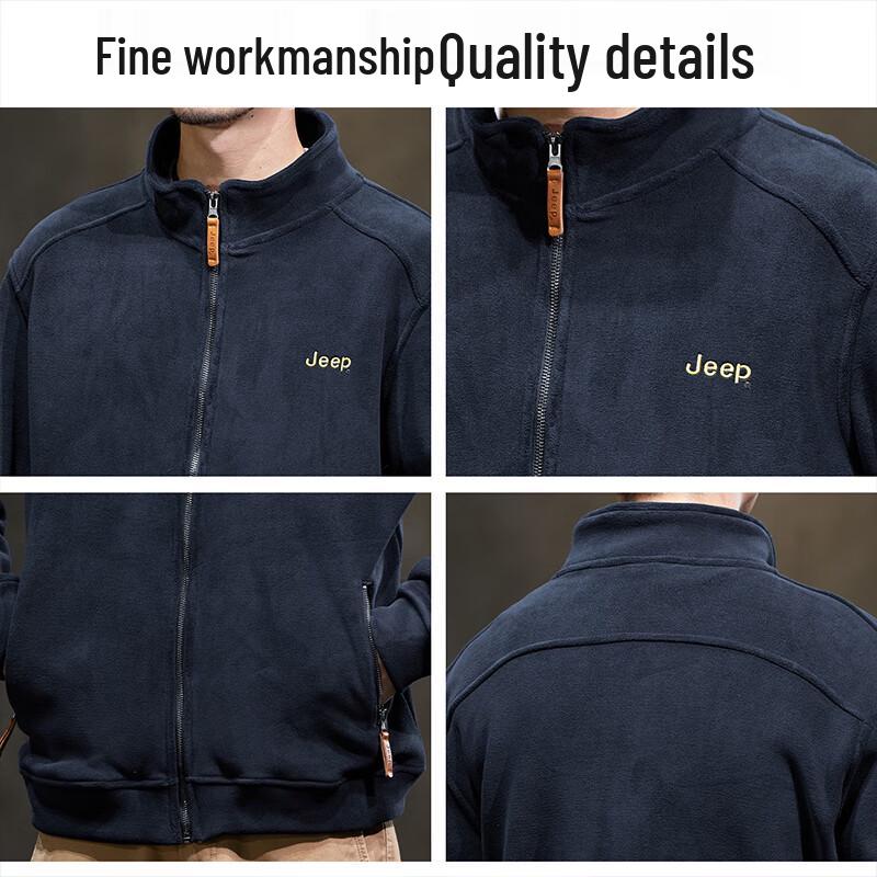 JEEP Men's Stand-Collar Fleece Jacket