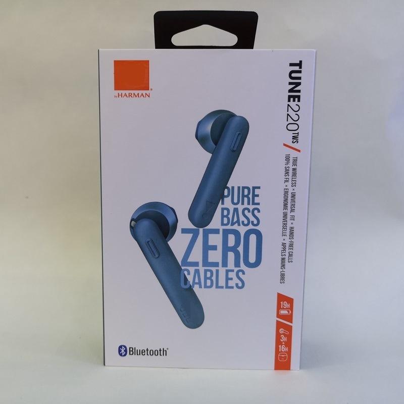 Cuffie Wireless Bluetooth-compatibili V5.0 JBL Tune 220 TWS con Microfono Stereo e Scatola di Ricarica