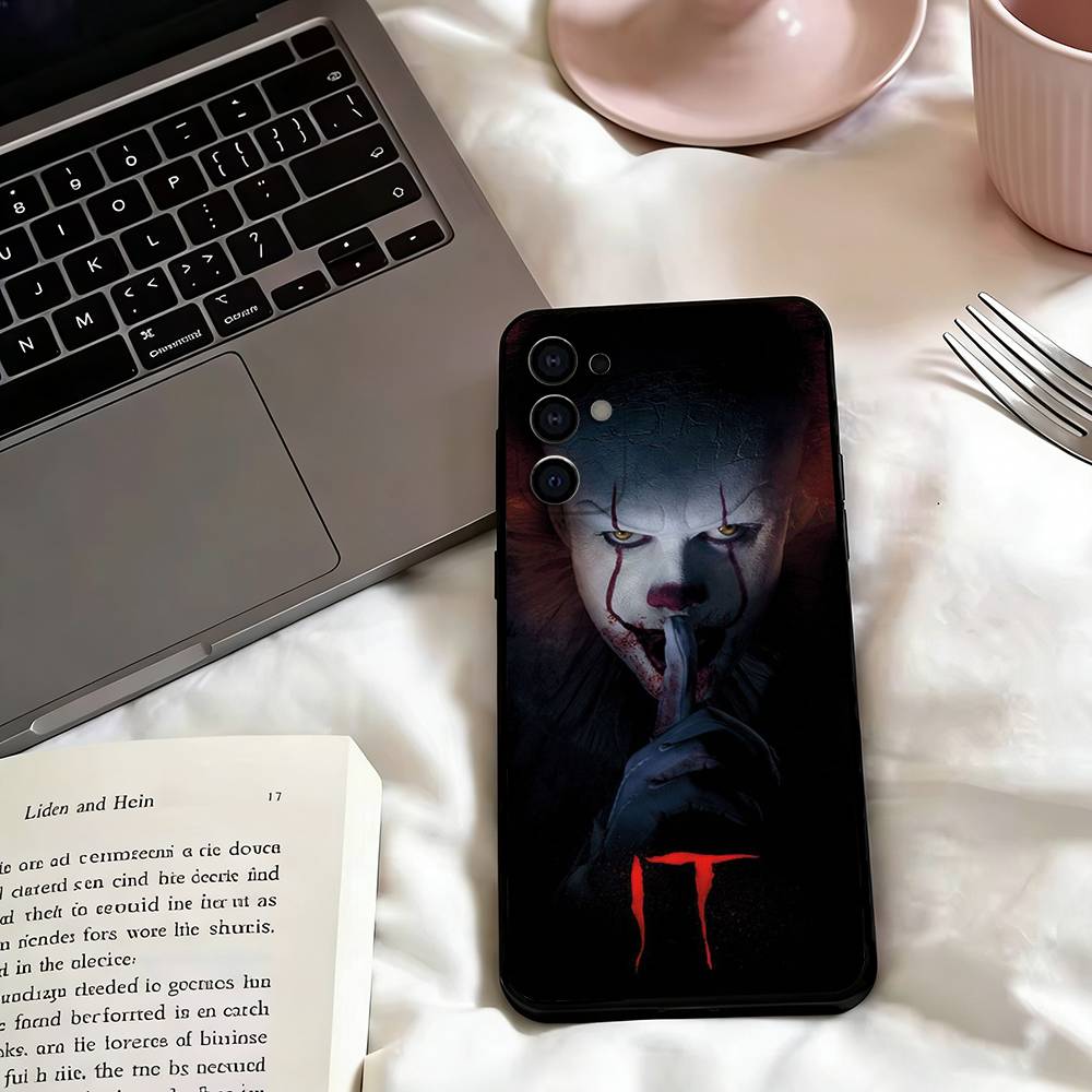 Art the Clown horror T-Terrifiers Phone Case For Samsung S25,S24,S21,S22,S23,S30,Ultra,S20,Plus,Fe,Lite,Note,10,Black Cover