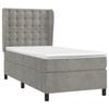 Lit avec sommier et matelas - Maison Exclusive - Velours gris clair - 80x200 cm - Tête de lit réglable