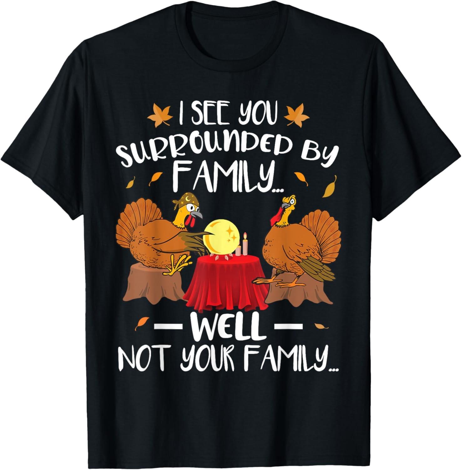 Funny Turkey Thanksgiving T-Shirt, Black S