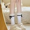 Japanese JK Girls Cotton Calf Socks Sweet Lace Bow Mid-tube Socks Lolita Soft Breathable Pile Socks