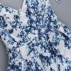 Summer 2025 Sexy A-Line Lace-up Print Dress - Vacation Style, Slimming Fit for Women