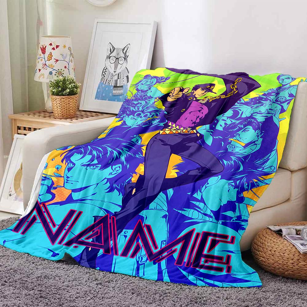 Customiz Name Personality JoJo's Bizarre Adventure Blanket Soft &Warm Sofa Office Bed Travel Lunch Break Blanket, Gift Suitable All Seasons