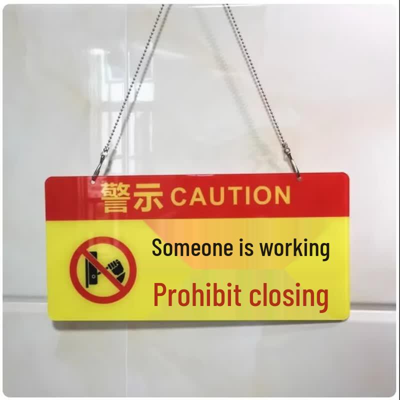Red-Yellow  Someone Working Do Not Close Switch  Safety Sign 20x10cm