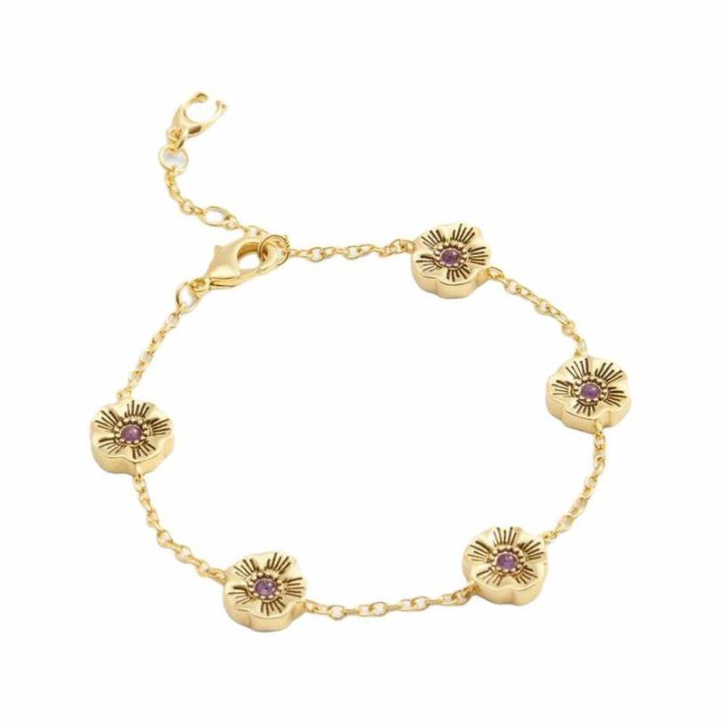 COACH Rose design brass plated bracelet women s gold
