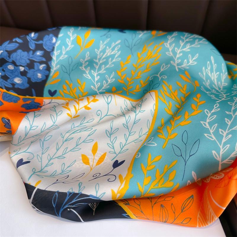 New Print 70*70cm Silk Square Scarf Women Neckerchief Female Headband Foulard Bag Ribbon Hairband Lady Hijab Bandana Scarfs
