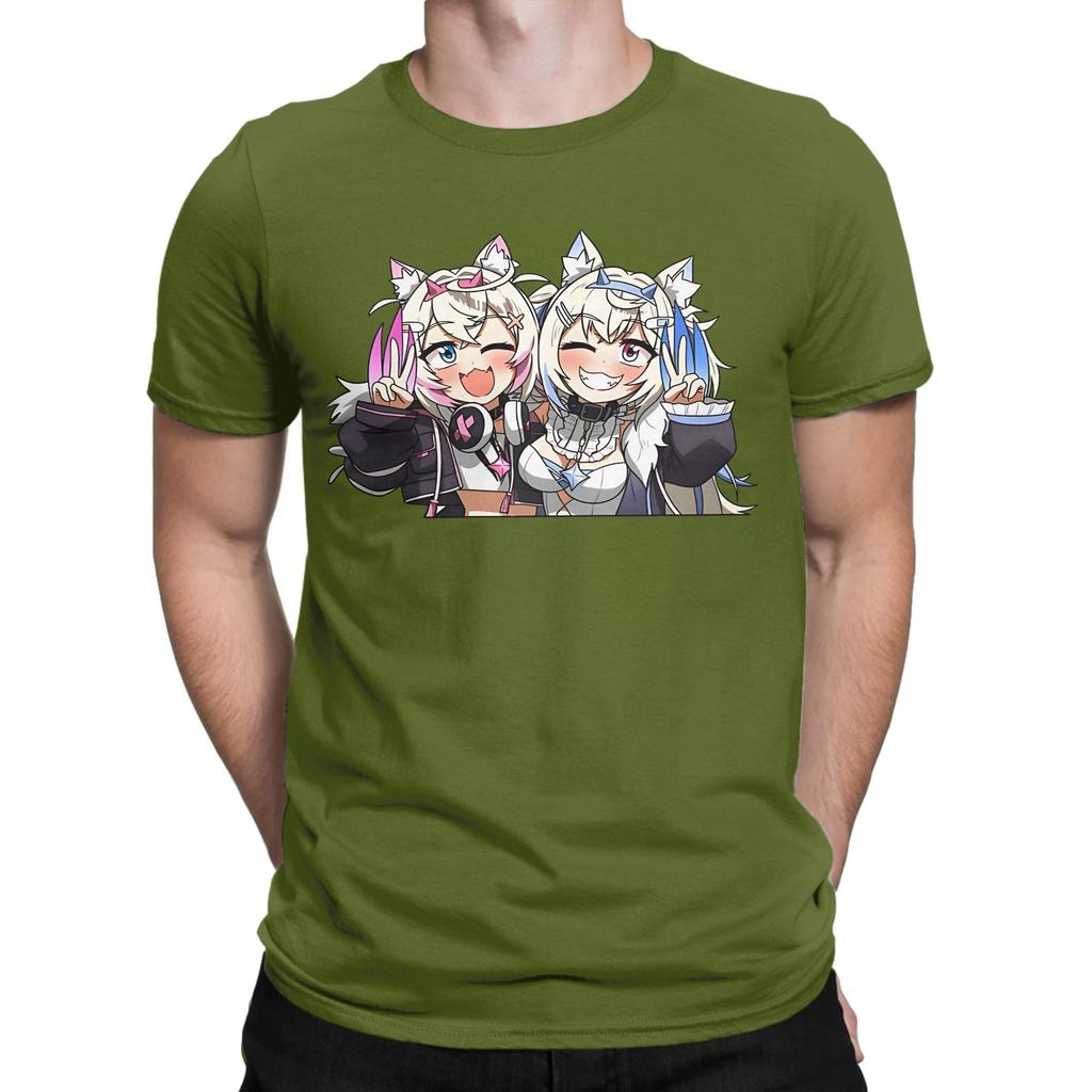 Men Women Graphic Fuwamoco bau Bau Hololive  Tee T Shirt Pure Cotton  T-shirts Clothes