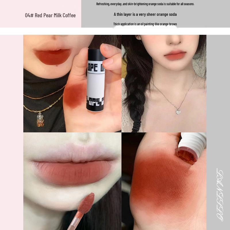 Authentic Matte Velvet Lip Tint: Student-Friendly, Whitening, Smoky Makeup Lip Gloss