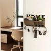 Wooden Wall Key Holder, Decorative Key and Mail Holder with Shelf Has Large Key Hooks for Bags, Coats, Umbrella