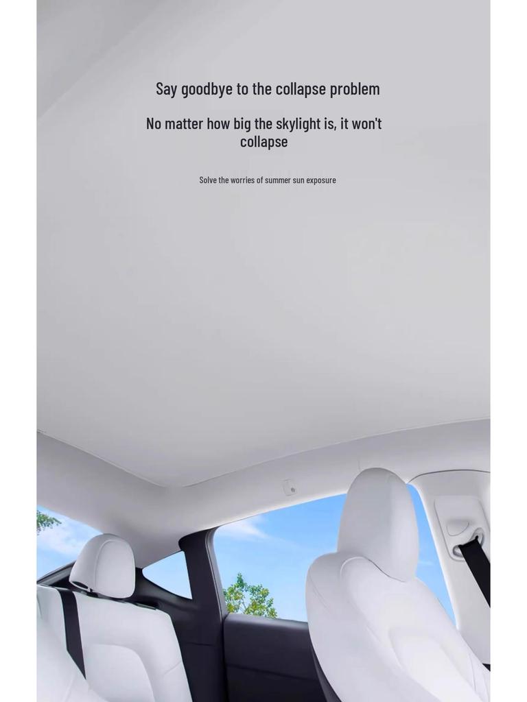 Tesla Model 3/Y Sunroof Sunshade: Heat-Blocking Static Screen for Sun Protection