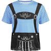 Summer Round Neck 3D Oktoberfest Style Suspender Print Top Cosplay Clothing Fashionable Casual Short Sleeved Men's T-shirts