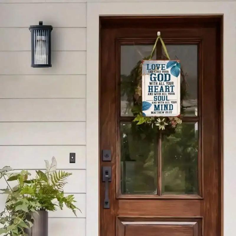 Christian Metal Sign Love God Vintage Home Decor Inspirational Wall Art