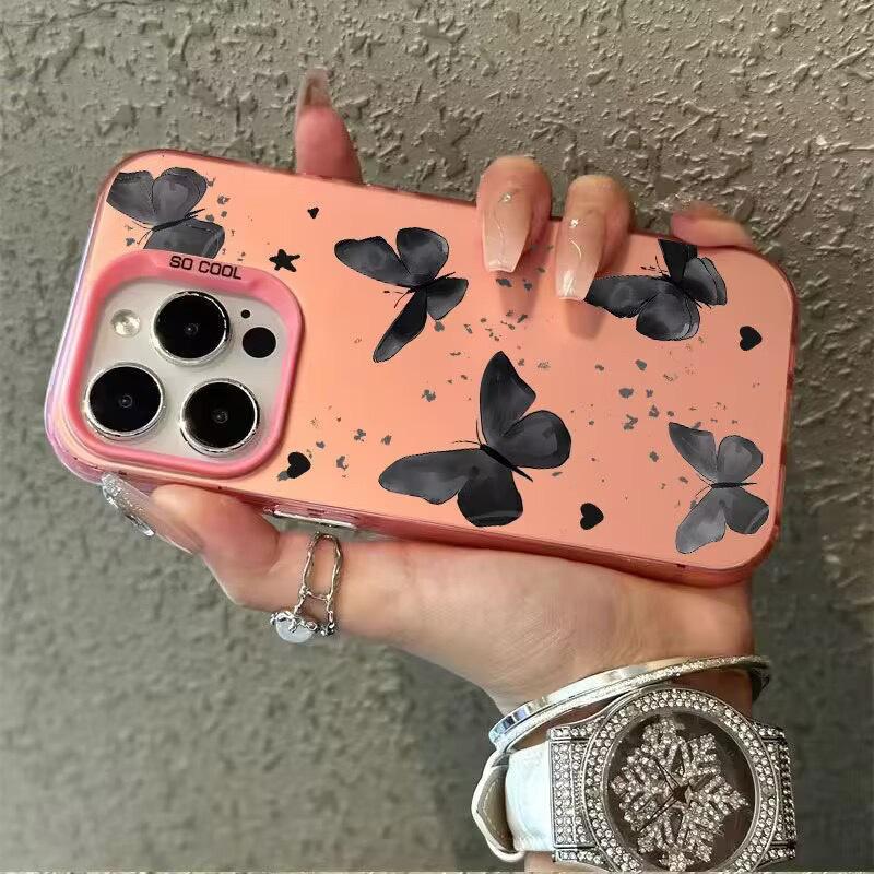 

Креативный чехол для iPhone Gloomy Butterfly для моделей 16 Pro Max, 15 Pro, 14 Plus, 13 и X для девочек iPhone 13