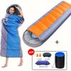 Winter Warm Sleeping Bag with Hood, Insulated Polyester Sleeping Bag for Adults, Includes Eye Mask, Earplugs, and Inflatable Pillow,Camping Essentials