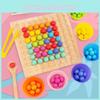 Wooden Rainbow Bead Sorting Puzzle For Kids Learning Fine Motor Skills Educational Toy
