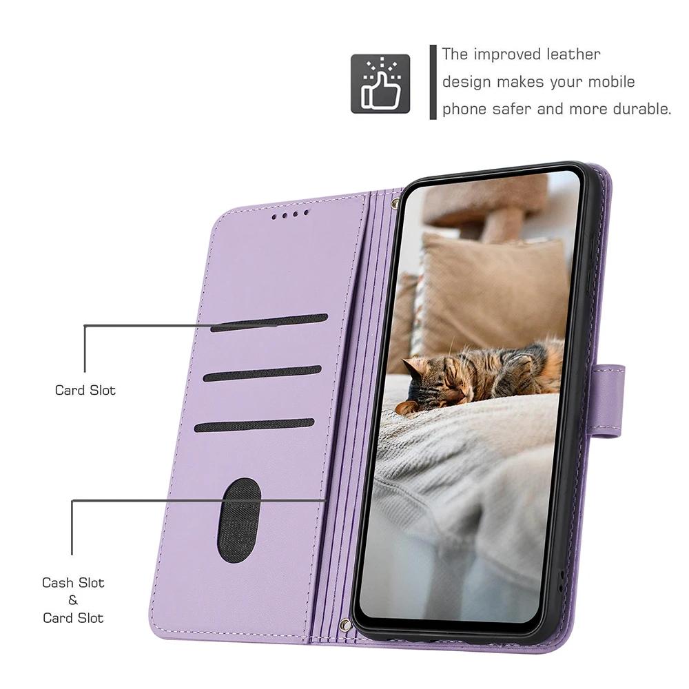 Curte Cat Leather Wallet Cover Case For Samsung Galaxy S25 S24 A06 A14 A15 A16 A23 A24 A25 A33 A34 A35 A36 A53 A54 A55 A56 M35