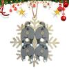 Cat Butt Wooden Snowflake Ornament 2D Cat Butt Snow Wood Ornament Christmas Tree Pendant Decoration For Backpack Keychain Charm