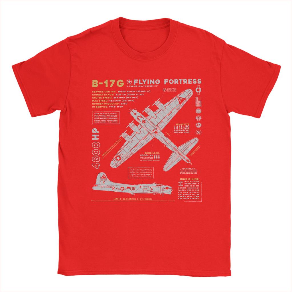 B17 Flying Fortress TShirt Men Fighter Plane WW2 War Pilot Aircraft Airplane 100 Cotton Tee Shirt O Neck T Shirt Gift Clothes