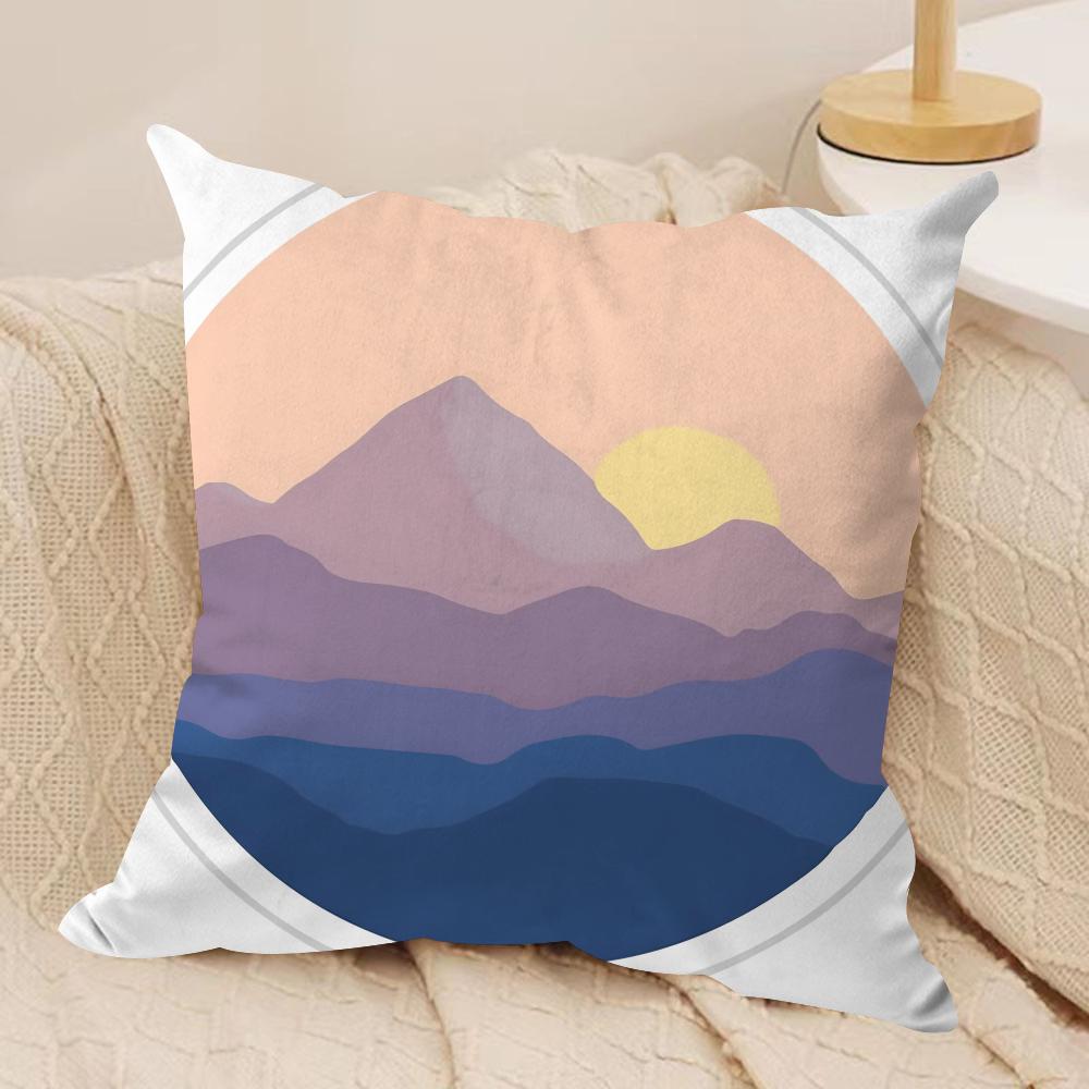 Classic Sunrise Cartoon Cushion Cover Soft Plush DoubleSided Printed Sofa Pillow Cushion Cover  AllSeason Durable Decor Gift