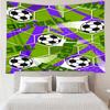 Soccer Print Tapestry, Backdrop, Easy Setup, Ideal for Bedroom, Office & Living Room, with Aesthetic Wall Hanging Decor.