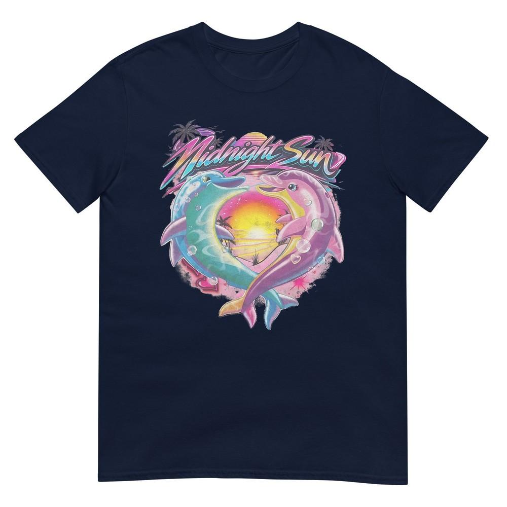 Vintage Retro Larsson Midnight Sun Dolphin Graphic Tshirt S