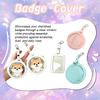 Premium PU Badge Holder 75mm Collector Case with Clear Window And Metal Clasp for Anime Character Pins Keychain Lanyard Display