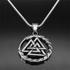 Viking Valknut Dragon Pendant Necklace for Women Men Stainless Steel Nordic Mythology Gothic Male Chain Biker Jewelry NZZ506S02